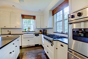 black granite white cabinets Granite kitchen - OH OH