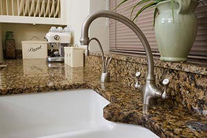 white undermount sink Granite kitchen Columbus Countertops